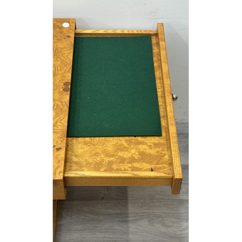 74 - An Art Deco style Grange burr walnut effect cigar table - approx. 51cm high x 134cm wide when extend... 