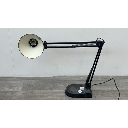 79 - A Micromark MM6824 black metal swingarm desk lamp - approx. 65cm high
