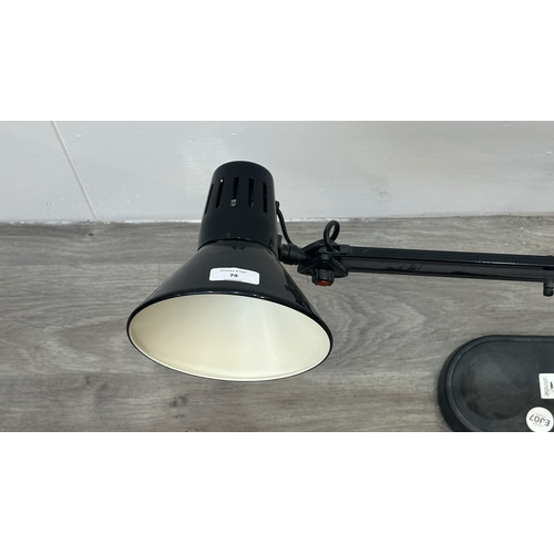 79 - A Micromark MM6824 black metal swingarm desk lamp - approx. 65cm high