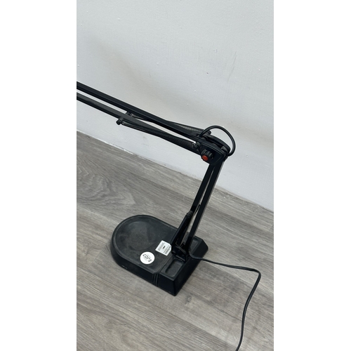 79 - A Micromark MM6824 black metal swingarm desk lamp - approx. 65cm high
