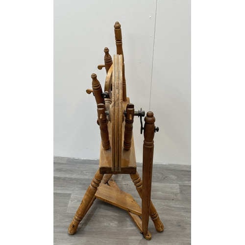 8 - A 19th century style pine spinning wheel, possibly Ashford - approx. 90cm high x 46cm wide x 70cm de... 