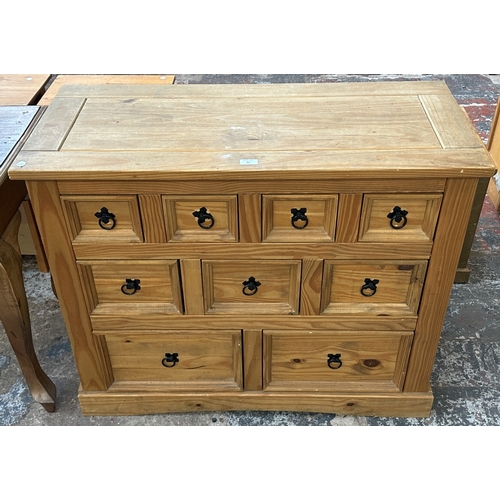 80 - A Mexican pine chest of drawers - approx. 83cm high x 101cm wide x 45cm deep