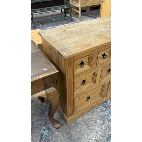 80 - A Mexican pine chest of drawers - approx. 83cm high x 101cm wide x 45cm deep