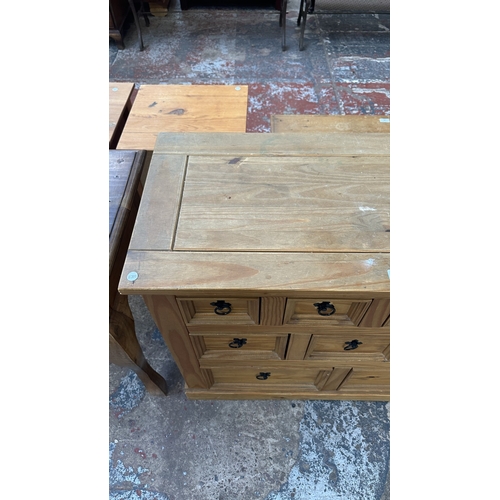 80 - A Mexican pine chest of drawers - approx. 83cm high x 101cm wide x 45cm deep