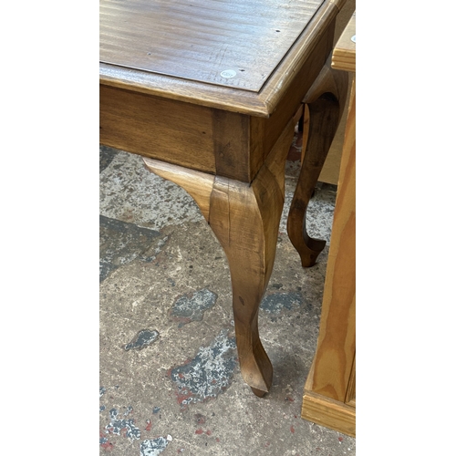 83 - A Georgian style hardwood console table - approx. 77cm high x 182cm wide x 49.5cm deep