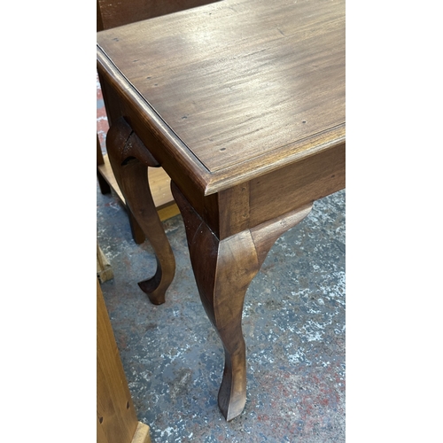 83 - A Georgian style hardwood console table - approx. 77cm high x 182cm wide x 49.5cm deep