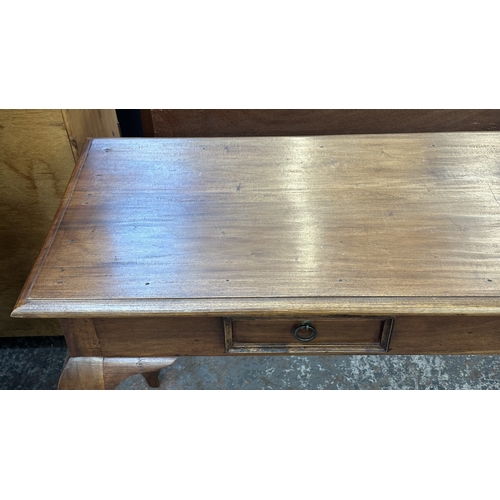 83 - A Georgian style hardwood console table - approx. 77cm high x 182cm wide x 49.5cm deep