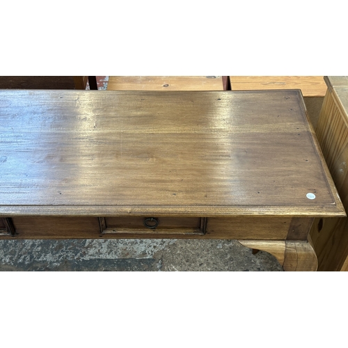 83 - A Georgian style hardwood console table - approx. 77cm high x 182cm wide x 49.5cm deep