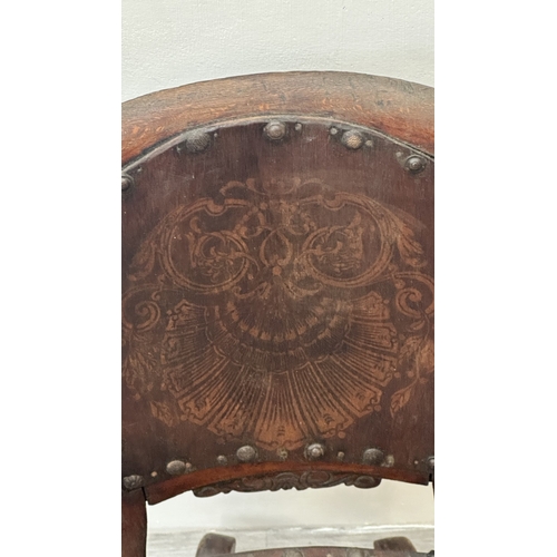 9 - A late 19th century stained beech and embossed plywood child's rocking chair - approx. 65cm high x 3... 