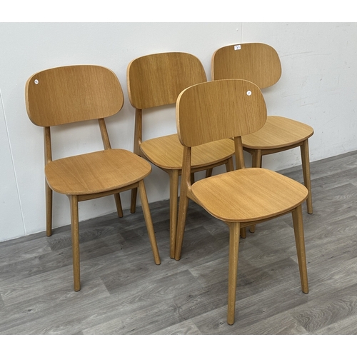 98 - Four modern oak dining chairs - approx. 83cm high x 43cm wide x 50cm deep