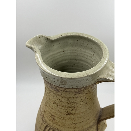 205 - A mid/late 20th century studio pottery jug with FP maker's mark - approx. 40cm high