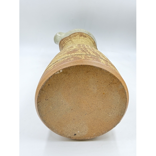 205 - A mid/late 20th century studio pottery jug with FP maker's mark - approx. 40cm high