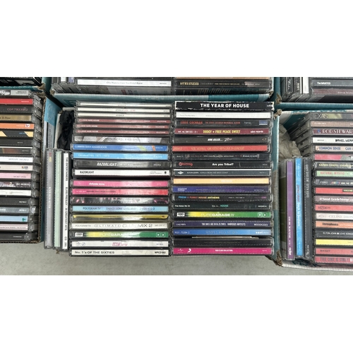 375 - Nine boxes containing CDs to include Kaiser Chiefs, Stereophonics, Hard-Fi, Keane, Madonna, Snow Pat... 