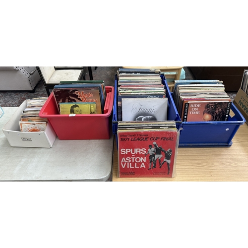 376 - Three boxes containing vinyl records to include Stiff Little Fingers, The Piranhas, Japan, Blondie, ... 