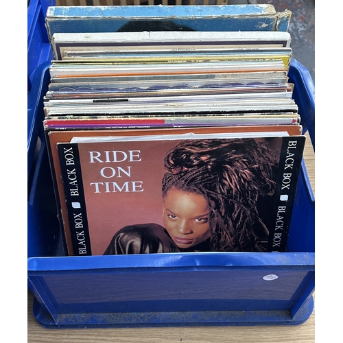 376 - Three boxes containing vinyl records to include Stiff Little Fingers, The Piranhas, Japan, Blondie, ... 