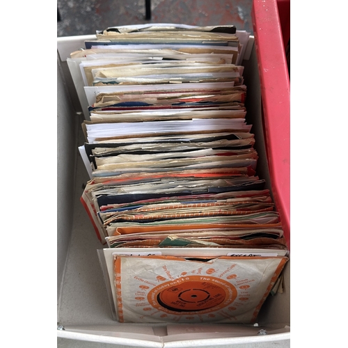376 - Three boxes containing vinyl records to include Stiff Little Fingers, The Piranhas, Japan, Blondie, ... 