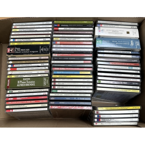 380 - Three boxes containing classical CDs; major labels to include Decca, EMI, Philips, Warner Classics, ... 