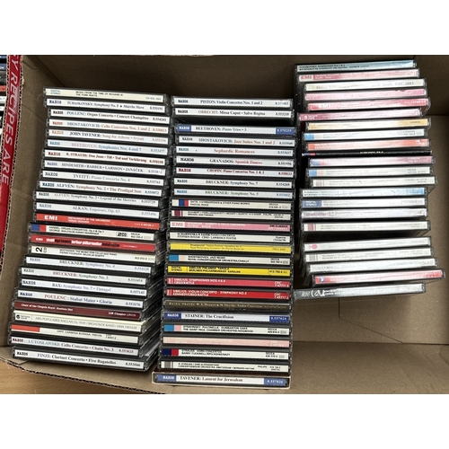 380 - Three boxes containing classical CDs; major labels to include Decca, EMI, Philips, Warner Classics, ... 