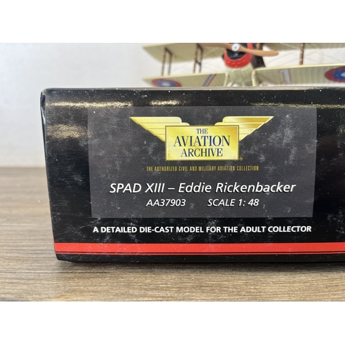 334 - Two boxed Corgi limited edition scale 1:48 The Aviation Archive model aeroplanes, one AA37903 SPAD X... 