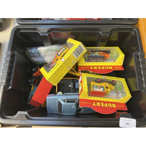 335 - A collection of boxed and unboxed diecast model vehicles to include The Rupert Collection 1928 chevr... 