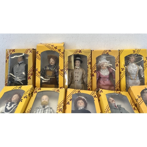340A - A basket containing approx. thirty boxed and unboxed Del Prado dolls