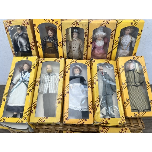 340A - A basket containing approx. thirty boxed and unboxed Del Prado dolls