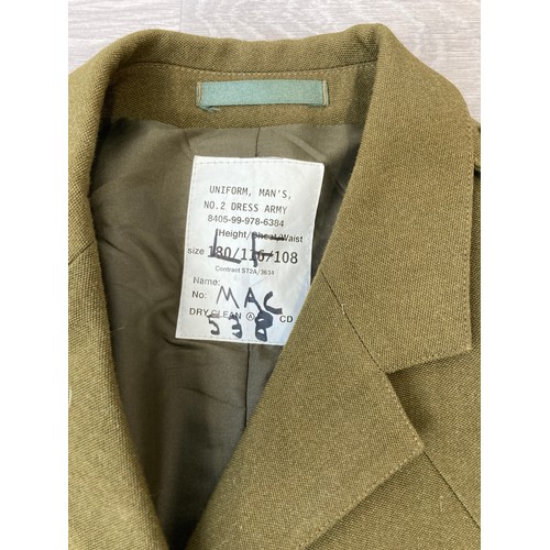 342 - A mid/late 20th century British Army No.2 Scots Guards dress uniform comprising jacket and trousers ... 