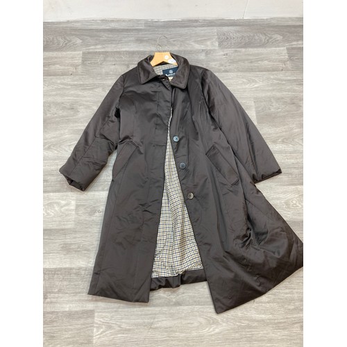 341 - An Aquascutum London brown polyester trench coat
