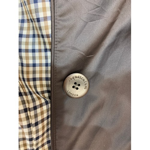 341 - An Aquascutum London brown polyester trench coat