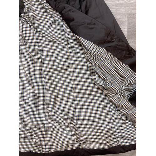 341 - An Aquascutum London brown polyester trench coat