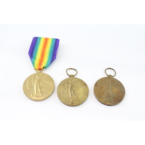 2231 - Three WWI Victory medals presented to 1140 Pte. G. Wainwright Chesh. R., 120143 Pte. W. Morgan M.G.C... 