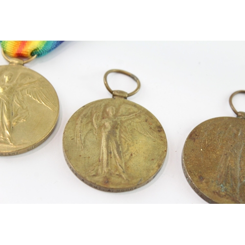 2231 - Three WWI Victory medals presented to 1140 Pte. G. Wainwright Chesh. R., 120143 Pte. W. Morgan M.G.C... 