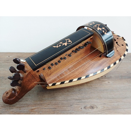 A Savage and Hoy cased Mike Gilpin handmade and custom built hurdy-gurdy string instrument