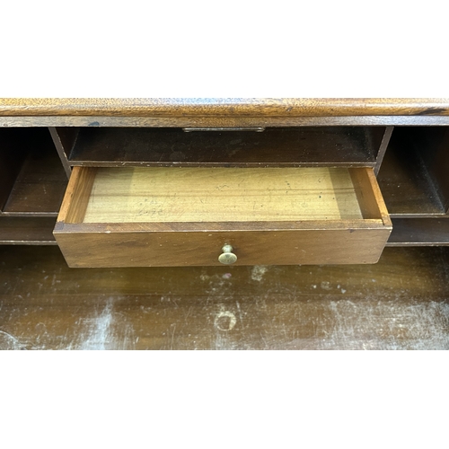 146 - A mid 20th century walnut bureau - approx. 106cm high x 76cm wide x 43cm deep