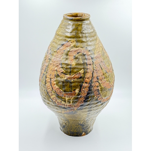275 - A large studio pottery bulbous vase, possibly by John Loree - approx. 43.5cm high