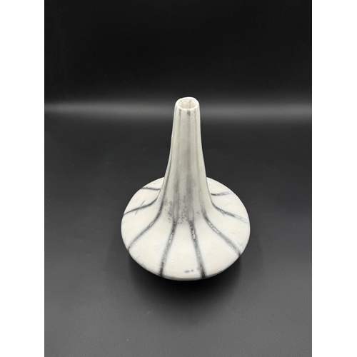 296 - A Raku studio pottery onion form vase - approx. 23.5cm high