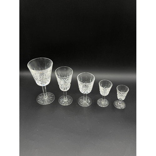 301 - Eleven pieces of glassware, ten Waterford Crystal Lismore pattern and one Royal Doulton - largest ap... 