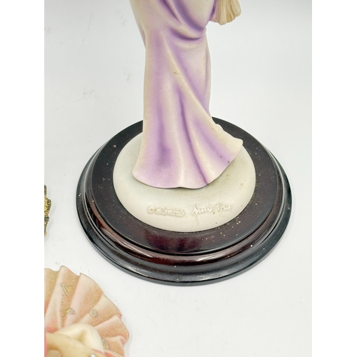 311 - Five Art Deco style hand painted resin lady figurines, three Shudehill flapper girls, one The Leonar... 