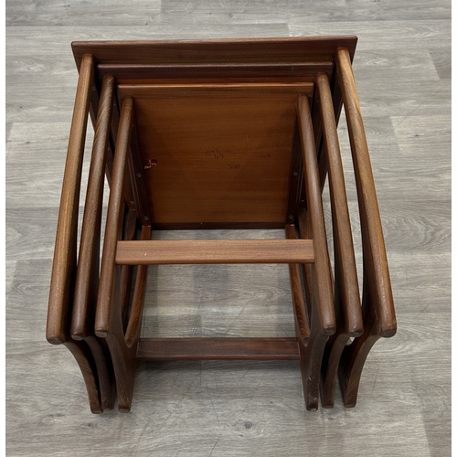 124 - A mid 20th century G Plan Astro teak and tiled top nest of tables - approx. 51cm high x 50cm wide x ... 