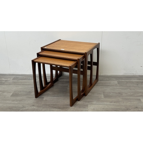 125 - A mid 20th century G Plan Quadrille teak nest of tables - approx. 49cm high x 53cm wide x 43cm deep