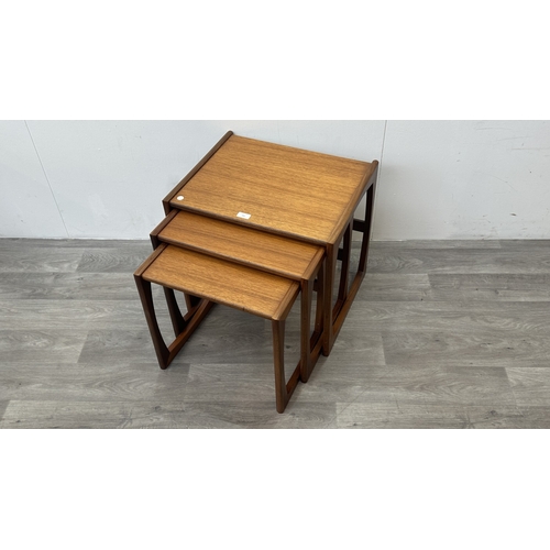 125 - A mid 20th century G Plan Quadrille teak nest of tables - approx. 49cm high x 53cm wide x 43cm deep