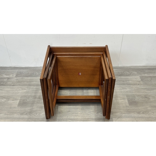 125 - A mid 20th century G Plan Quadrille teak nest of tables - approx. 49cm high x 53cm wide x 43cm deep