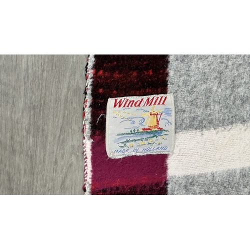 135 - A mid/late 20th century Dutch Wind Mill geometric pattern blanket - approx. 200cm x 160cm