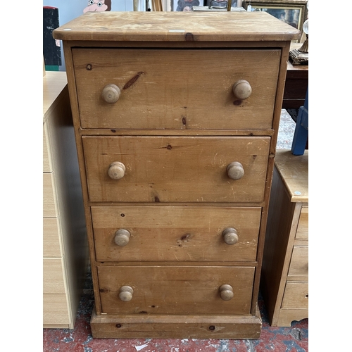 136 - A Victorian style pine chest of drawers - approx. 108cm high x 62cm wide x 46cm deep