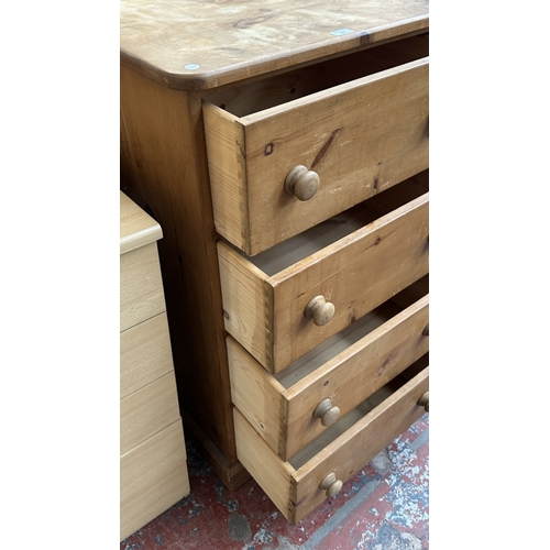 136 - A Victorian style pine chest of drawers - approx. 108cm high x 62cm wide x 46cm deep