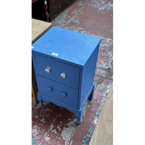 137 - Two chests of drawers, one blue painted - approx. 60cm high x 38cm wide x 31cm deep and one Victoria... 