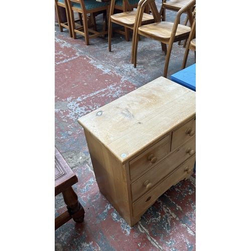 137 - Two chests of drawers, one blue painted - approx. 60cm high x 38cm wide x 31cm deep and one Victoria... 