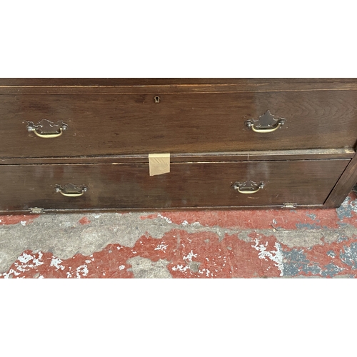 141 - A late 19th/early 20th century oak chest of drawers - approx. 95cm high x 106cm wide x 45cm deep