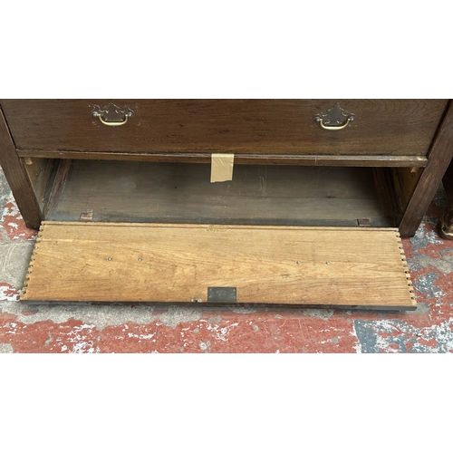 141 - A late 19th/early 20th century oak chest of drawers - approx. 95cm high x 106cm wide x 45cm deep
