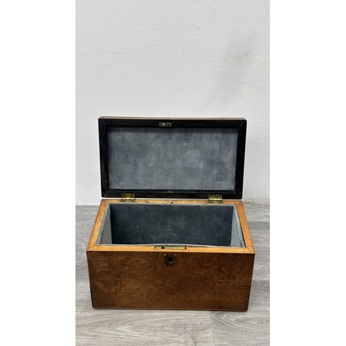 148 - Four items, one Chinese red lacquered wooden jewellery cabinet with brass decoration and carved cork... 